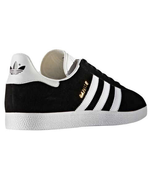 Baskets en Velours de Cuir Gazelle noir/blanc