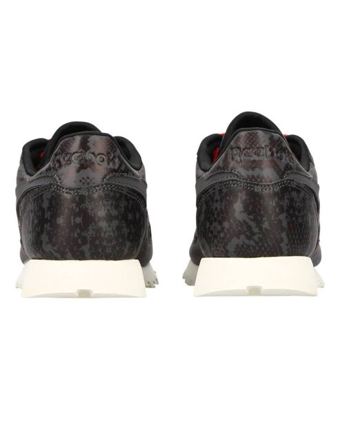 Baskets en Cuir Classic Leather Snake noires