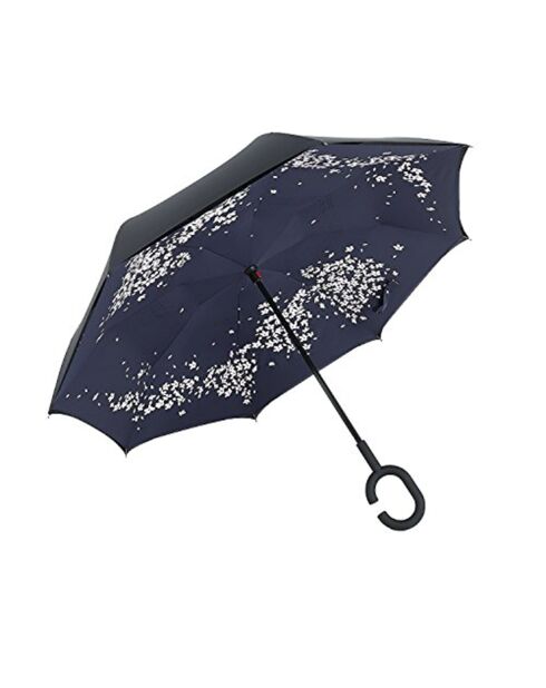 Zwart/roze omgekeerde paraplu