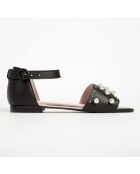 Sandali neri High Society in pelle