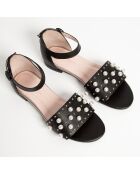 Sandali neri High Society in pelle