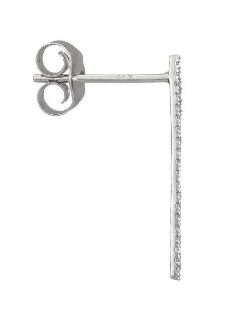 Orecchini dritti in oro bianco da 0,10 ct con diamanti
