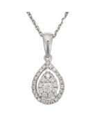 Pendentif & Chaîne Goutte Merveilleuse Diamants 0.16 ct or blanc