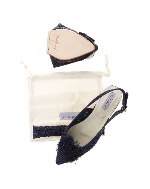 Sandales pliables Raphia bleu marine