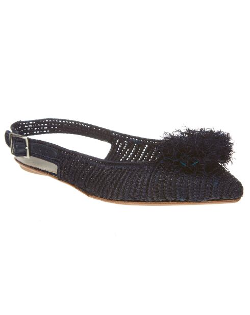 Sandales pliables Raphia bleu marine