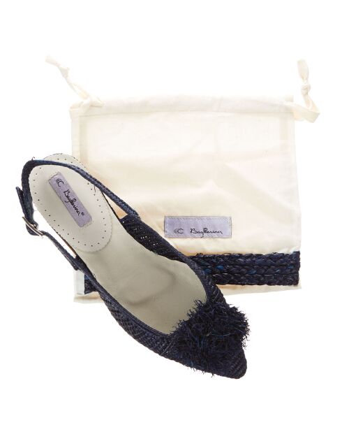 Sandales pliables Raphia bleu marine