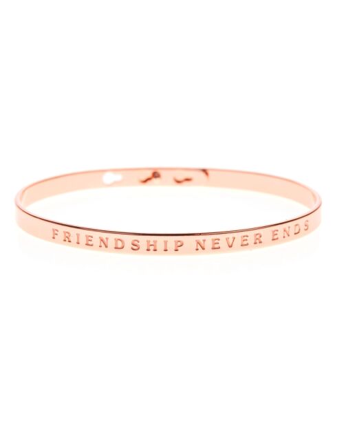 Pulsera Friendship Never Ends en latón rosa