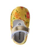 Sandali in pelle floreale gialla