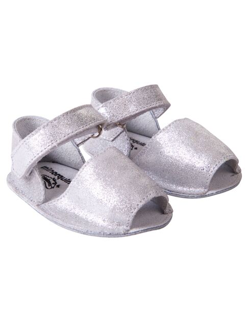 Zilveren magische leren sandalen