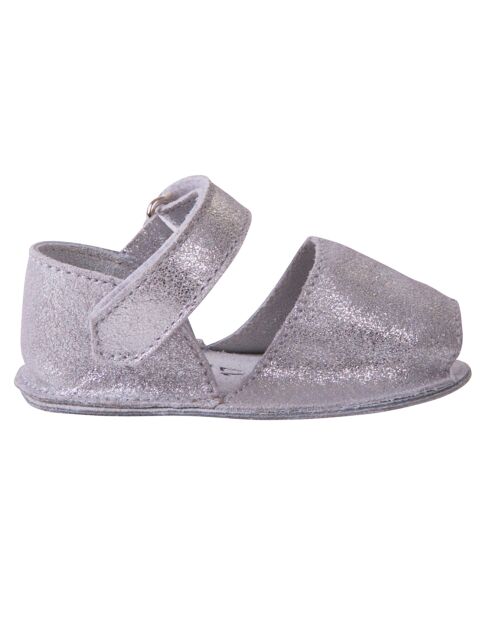 Zilveren magische leren sandalen