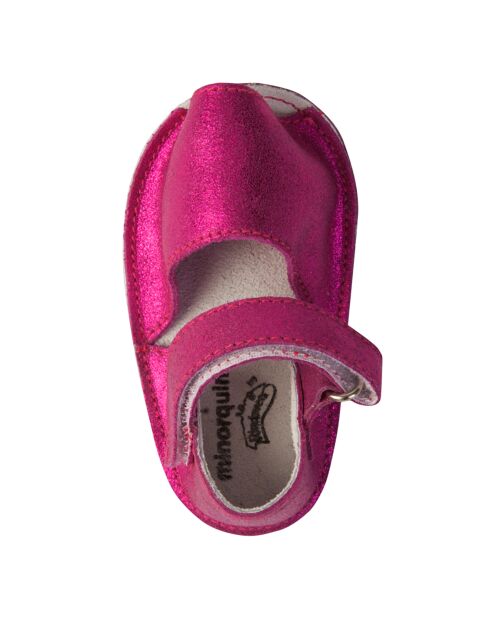 Magische fuchsiafarbene Ledersandalen