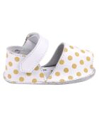 Sandalias amarillas de piel con lunares