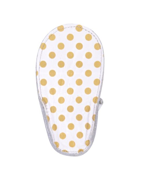 Sandali gialli in pelle a pois