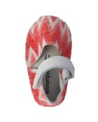 Rosafarbene Zig Zag Fiesta Ledersandalen