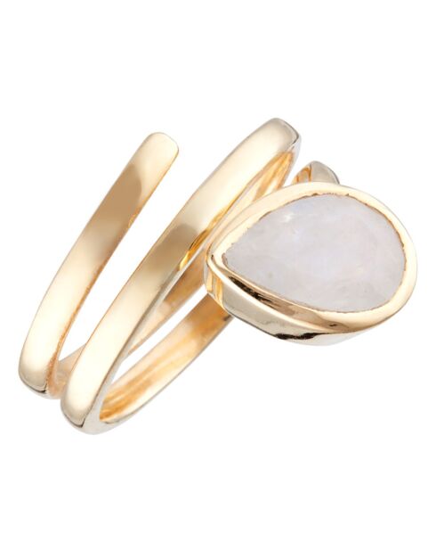 Bague Luna Pierre de lune en laiton doré