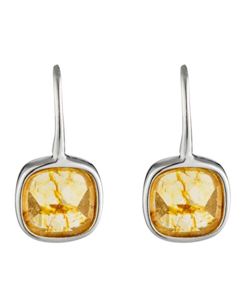 Boucles d'oreilles Ella Topaze en laiton argenté