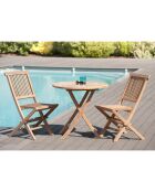 Ensemble 1 table ronde + 2 chaises Fun teck - D.80xH.75 cm