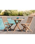 Ensemble 1 table ronde + 2 chaises Fun teck - D.80xH.75 cm