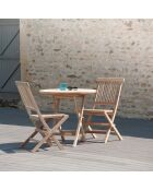 Ensemble 1 table ronde + 2 chaises Fun teck - D.80xH.75 cm