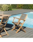 2 Fauteuils pliants Fun teck - 55x65x88 cm