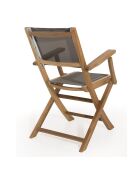 2 Fauteuils pliants Fun teck - 55x65x88 cm