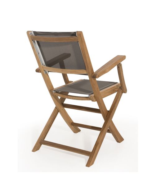 2 Fauteuils pliants Fun teck - 55x65x88 cm