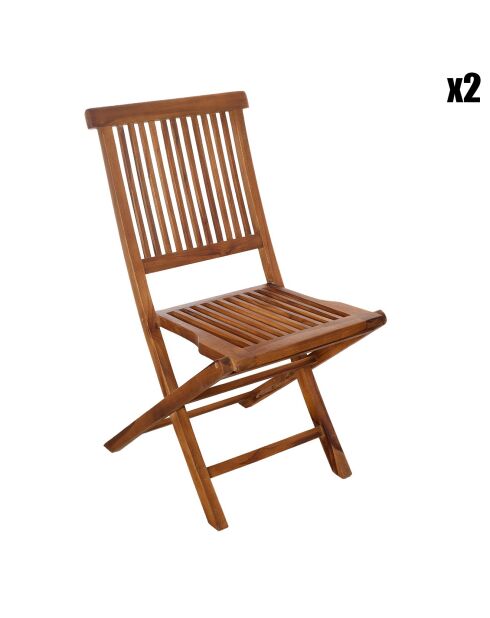 2 Chaises Maeva teck - 45x60x90 cm