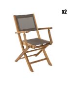 2 Fauteuils pliants Fun teck - 55x65x88 cm