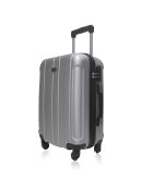 3 silberne 4-Rad-Koffer von Fogo 49/59/69 cm