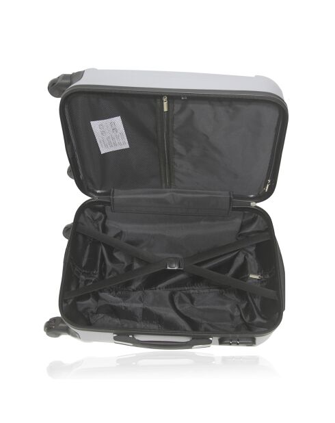 Valise Moyen Séjour 4 roues simples 59 cm Fogo argentée
