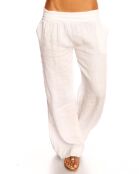 Pantalon 100% Lin Lea blanc