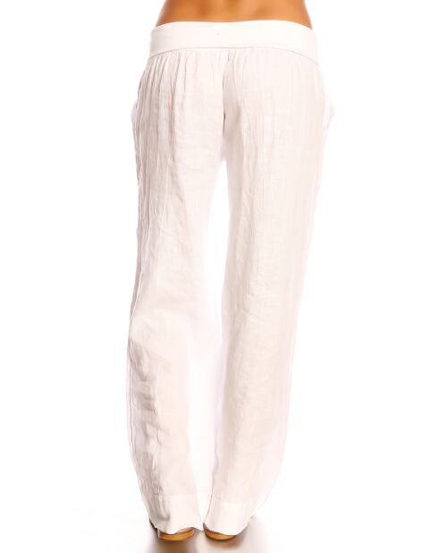 Pantalon 100% Lin Lea blanc