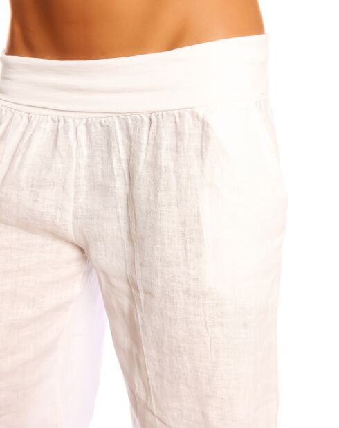 Pantalon 100% Lin Lea blanc