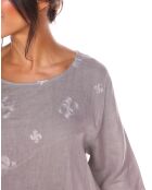 Robe 100% Lin Cerise taupe