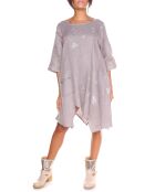 Robe 100% Lin Cerise taupe