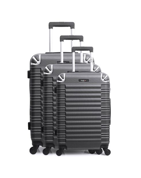 3 Koffer 4 Räder 49/59/68 cm Lima dunkelgrau