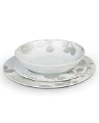 Service en Porcelaine Gardena blanc/gris - 18 pièces
