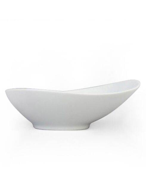 6 Assiettes creuses  en Porcelaine Sven blanches - 22x18x14 cm