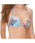 Haut de maillot de bain Overjoyed imprimé bleu/rouge
