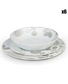 Service en Porcelaine Gardena blanc/gris - 18 pièces