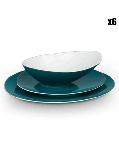 Sven serviesje blauw/wit porselein - 18 stuks