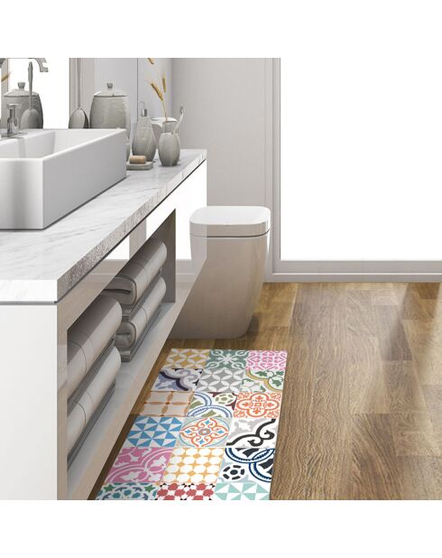 Tapis vinyle Saint Tropez multicolore - 50x100 cm