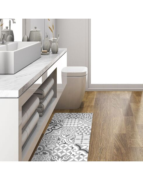 Tapis vinyle Chamonix gris/blanc - 50x100 cm