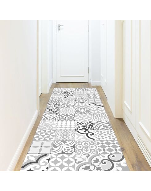 Grijs/wit vinyltapijt Chamonix - 80x300 cm