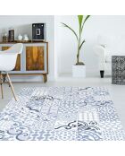 Tapis vinyle Côte d'Azur blanc/bleu - 133x200 cm