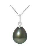 Colgante articulado de perlas de Tahití negras en oro blanco