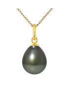 Pendentif Or Jaune Perle de Tahiti noire