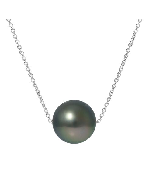 Collier Or Blanc Perle de Tahiti noire