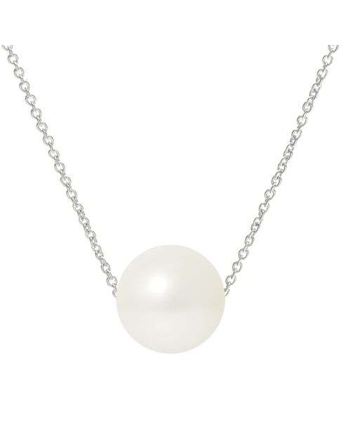 Collier Argent Perle d'Eau Douce blanc naturel
