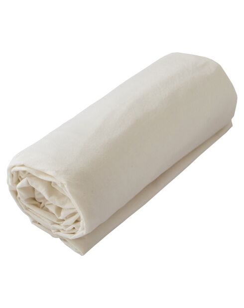 Drap housse 100% Coton lavé crème